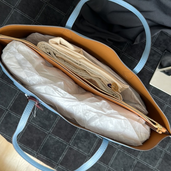 Tory Burch Perry Triple Compartment Tote Bag Blue Yonder - Picture 14 of 16